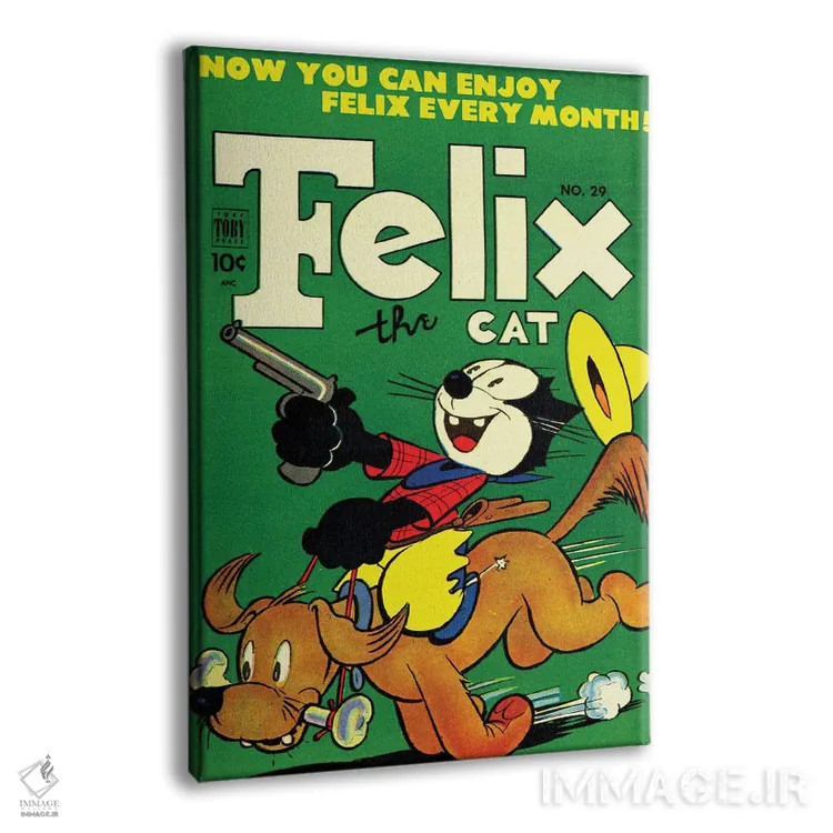 تابلو دکوراتیو فلیکس و سگ کابوی اثر رادیو دیز - نمای پرسپکتیو محصول