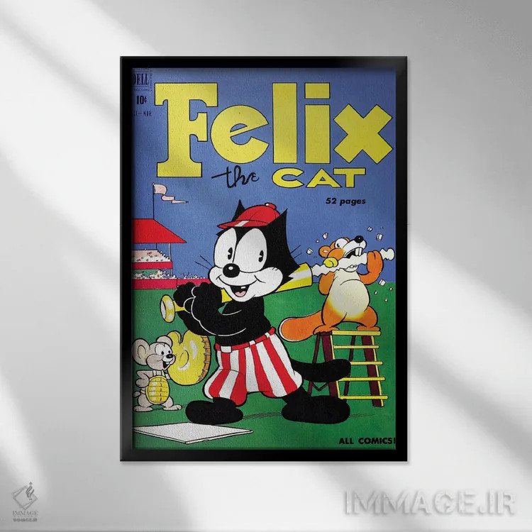 تابلو دکوراتیو فلیکس در مسابقه بیس بال اثر رادیو دیز - نمای قابدار مشکی