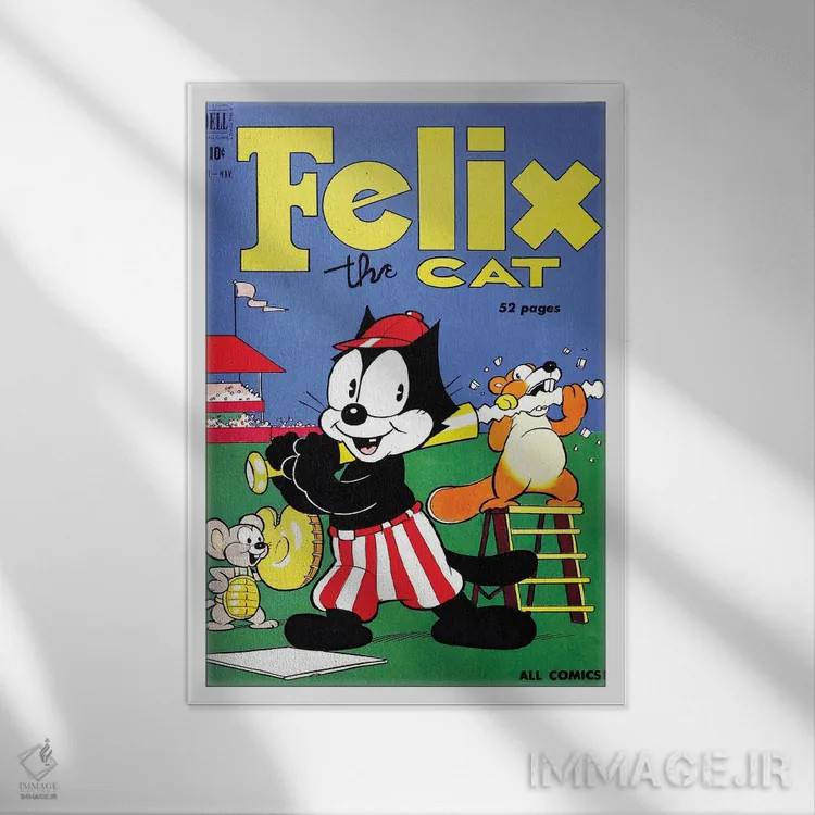 تابلو دکوراتیو فلیکس در مسابقه بیس بال اثر رادیو دیز - نمای قابدار سفید