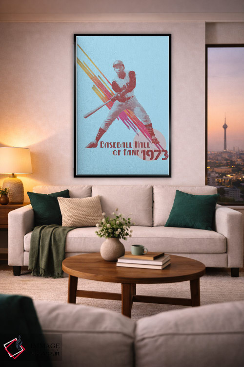 تابلو دکوراتیو تالار مشاهیر بیس بال - آبی اثر رادیو دیز - D2B