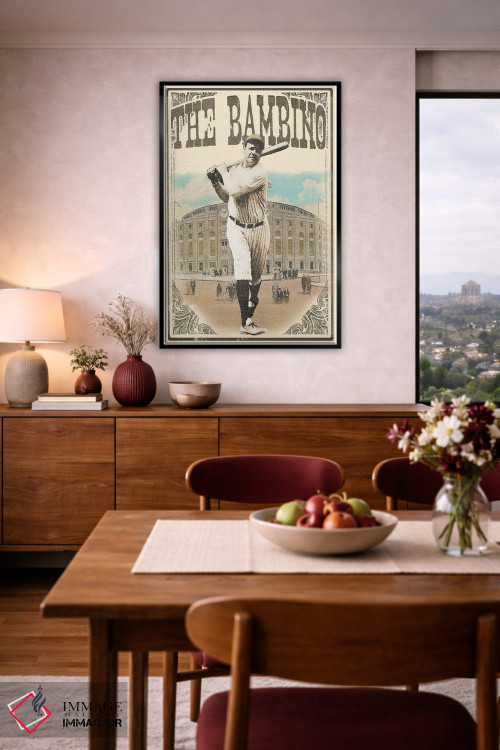 تابلو دکوراتیو ژست گیر بیس بال BR اثر رادیو دیز - D6B