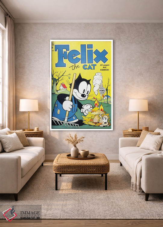 تابلو دکوراتیو فلیکس در حال سوزاندن برگ ها اثر رادیو دیز - D1W