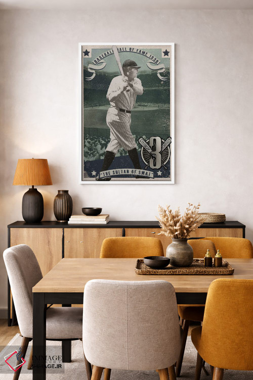 تابلو دکوراتیو کارت بیس بال BR اثر رادیو دیز - D5W