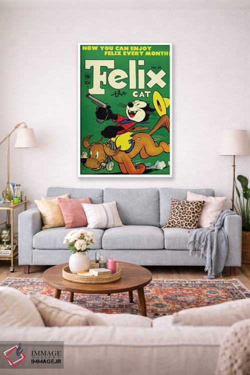 تابلو دکوراتیو فلیکس و سگ کابوی اثر رادیو دیز - D1W