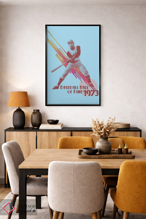 تابلو دکوراتیو تالار مشاهیر بیس بال - آبی اثر رادیو دیز - D5B