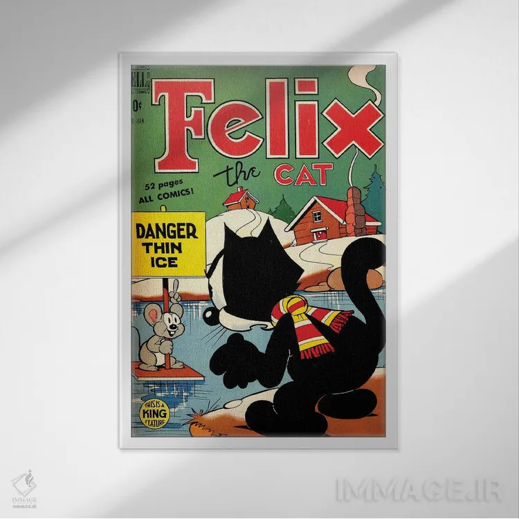 تابلو دکوراتیو فلیکس؛ خطر یخ نازک اثر رادیو دیز - نمای قابدار سفید