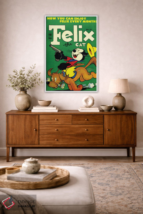 تابلو دکوراتیو فلیکس و سگ کابوی اثر رادیو دیز - D2W