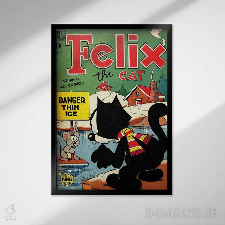 تابلو دکوراتیو فلیکس؛ خطر یخ نازک اثر رادیو دیز - نمای قابدار مشکی