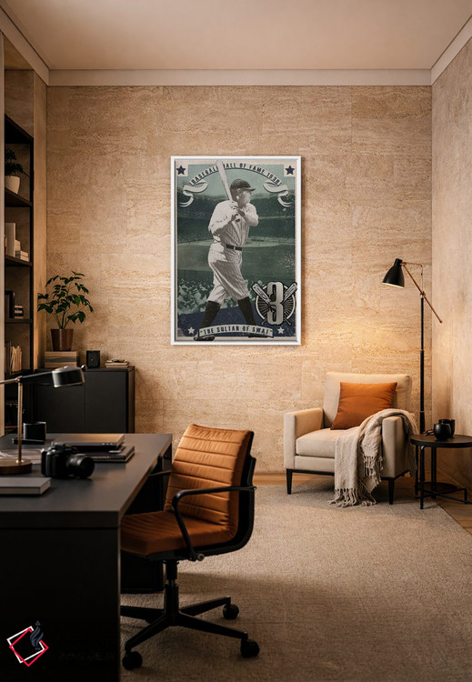 تابلو دکوراتیو کارت بیس بال BR اثر رادیو دیز - D6W
