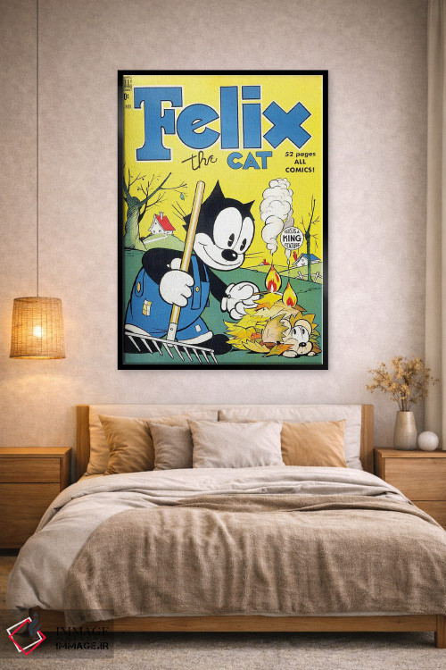 تابلو دکوراتیو فلیکس در حال سوزاندن برگ ها اثر رادیو دیز - D2B