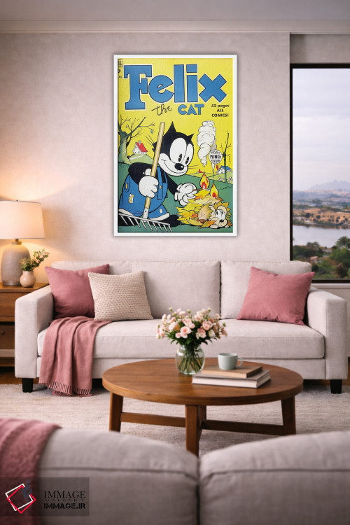 تابلو دکوراتیو فلیکس در حال سوزاندن برگ ها اثر رادیو دیز - D4W