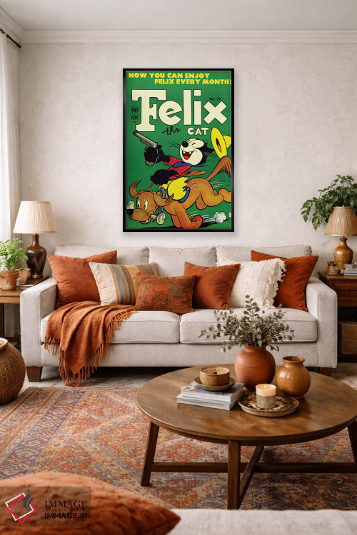 تابلو دکوراتیو فلیکس و سگ کابوی اثر رادیو دیز - D4B