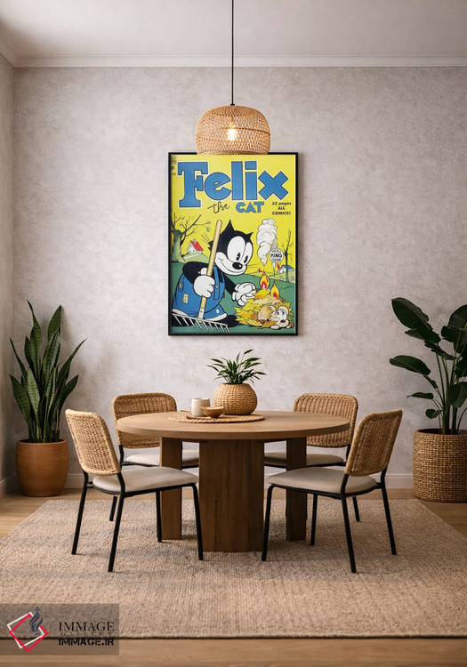 تابلو دکوراتیو فلیکس در حال سوزاندن برگ ها اثر رادیو دیز - D5B