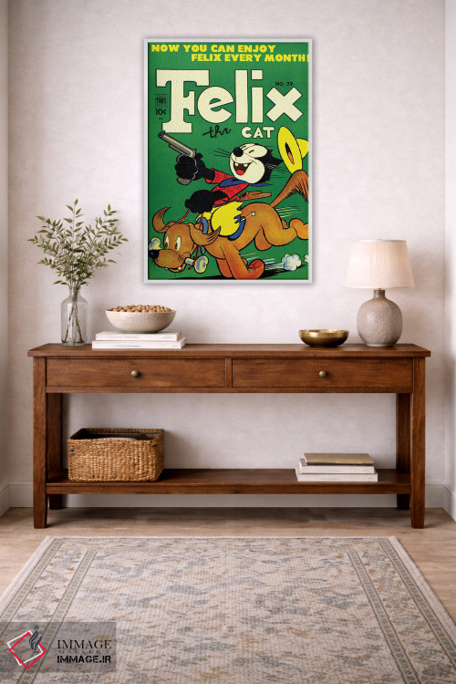 تابلو دکوراتیو فلیکس و سگ کابوی اثر رادیو دیز - D3W