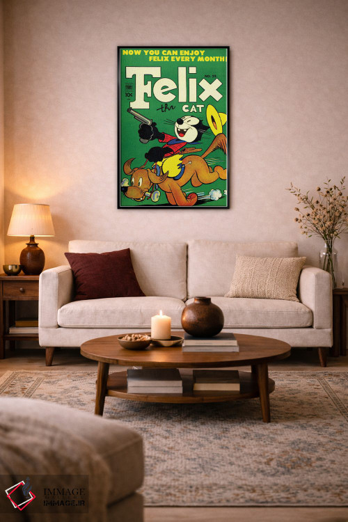 تابلو دکوراتیو فلیکس و سگ کابوی اثر رادیو دیز - D5B