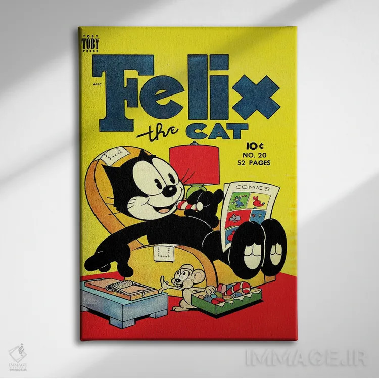 تابلو دکوراتیو فلیکس در حال گرفتن طعمه اثر رادیو دیز - نمای روبهرو روی دیوار