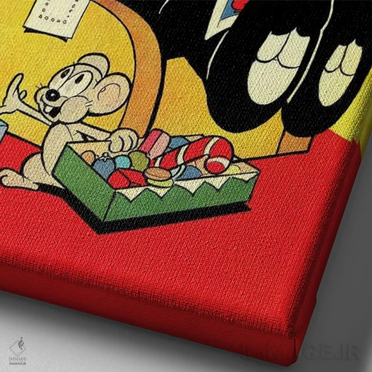 تابلو دکوراتیو فلیکس در حال گرفتن طعمه اثر رادیو دیز - نمای نزدیک بافت بوم