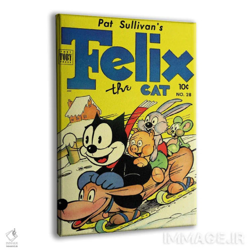 تابلو دکوراتیو فلیکس و سرسره بازی با دوستان اثر رادیو دیز - نمای پرسپکتیو محصول