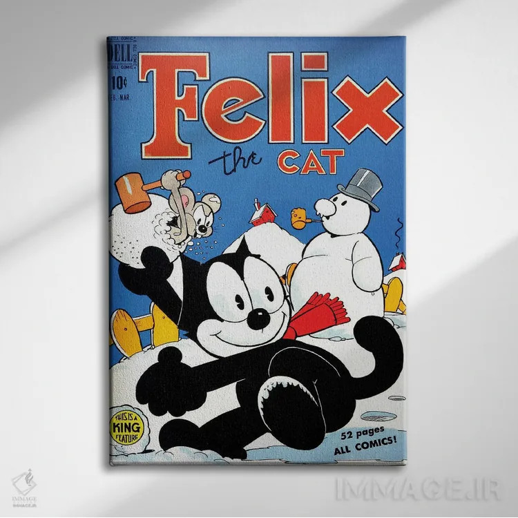 تابلو دکوراتیو فلیکس در جنگ گلوله های برفی اثر رادیو دیز - نمای روبهرو روی دیوار