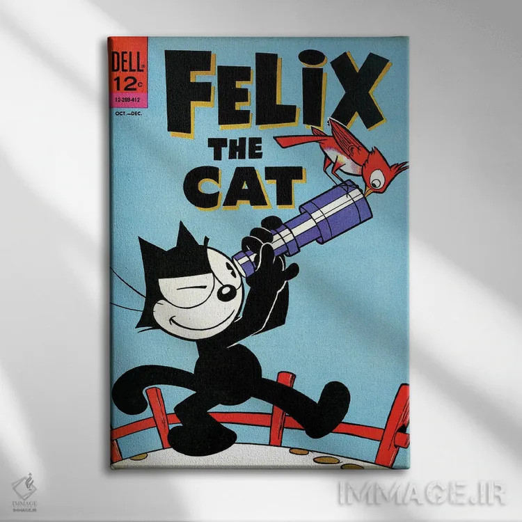 تابلو دکوراتیو فلیکس و تلسکوپ اثر رادیو دیز - نمای روبهرو روی دیوار