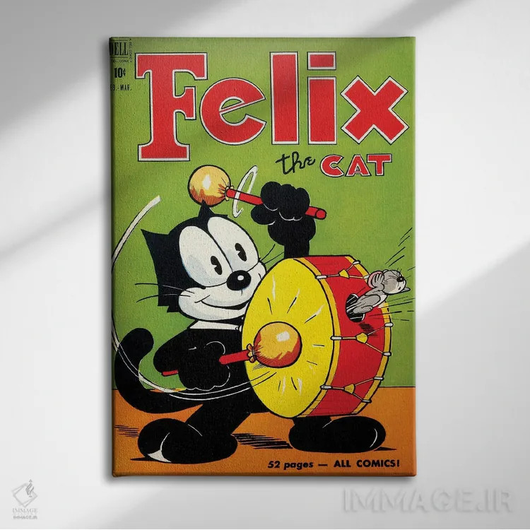 تابلو دکوراتیو فلیکس و ترس از طبل اثر رادیو دیز - نمای روبهرو روی دیوار