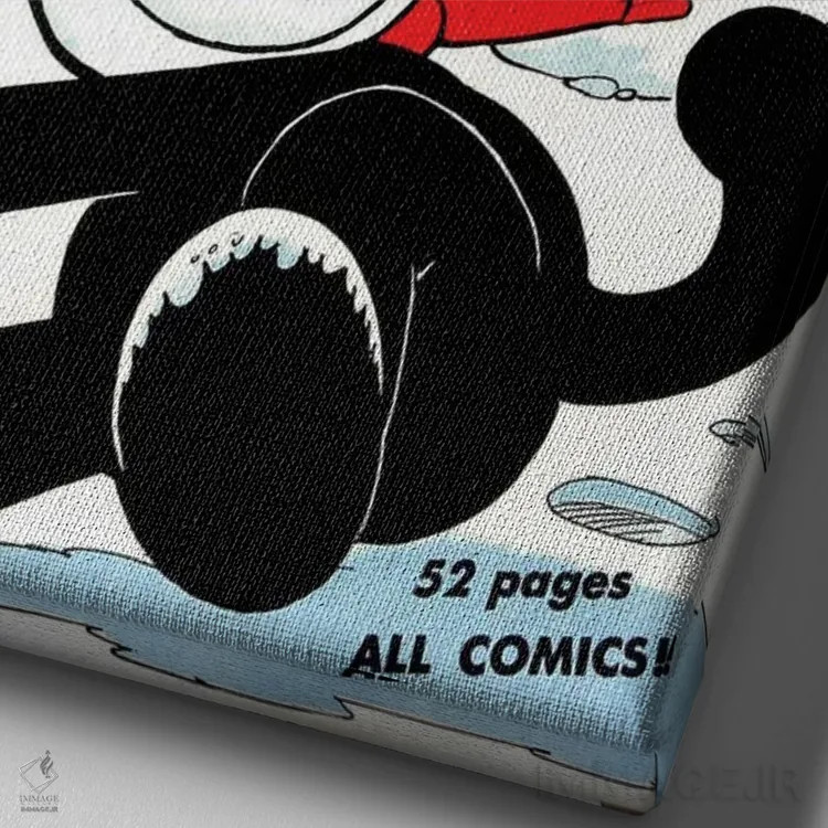 تابلو دکوراتیو فلیکس در جنگ گلوله های برفی اثر رادیو دیز - نمای نزدیک بافت بوم