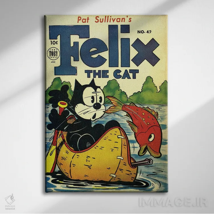 تابلو دکوراتیو فلیکس به ماهیگیری می رود اثر رادیو دیز - نمای روبهرو روی دیوار