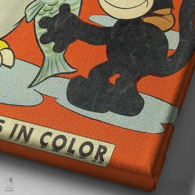 تابلو دکوراتیو فلیکس؛ ماهی و دوستان اثر رادیو دیز - نمای نزدیک بافت بوم