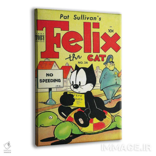 تابلو دکوراتیو فلیکس و لاک پشت؛ منع سرعت غیرمجاز اثر رادیو دیز - نمای پرسپکتیو محصول