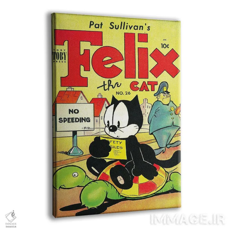 تابلو دکوراتیو فلیکس و لاک پشت؛ منع سرعت غیرمجاز اثر رادیو دیز - نمای پرسپکتیو محصول