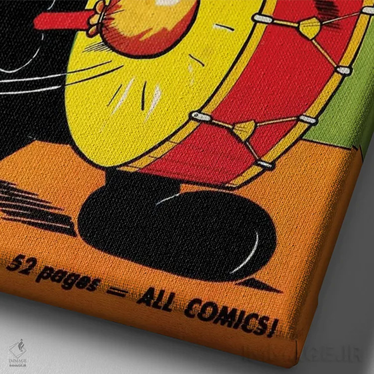 تابلو دکوراتیو فلیکس و ترس از طبل اثر رادیو دیز - نمای نزدیک بافت بوم