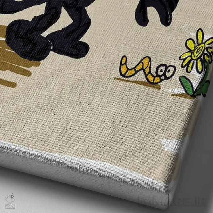 تابلو دکوراتیو ناهار یکشنبه فلیکس اثر رادیو دیز - نمای نزدیک بافت بوم