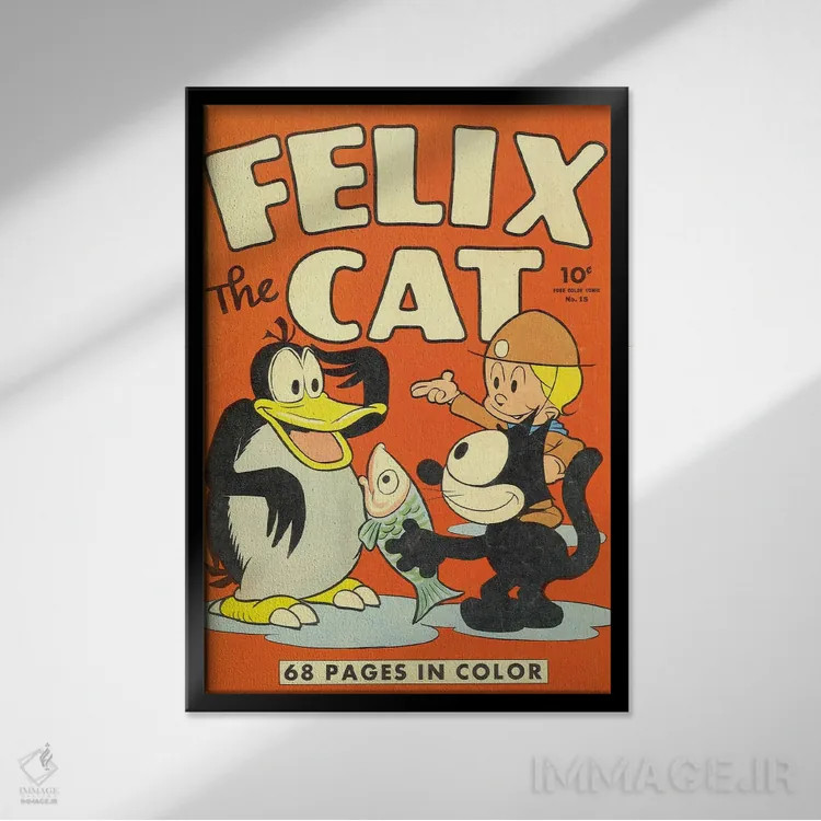 تابلو دکوراتیو فلیکس؛ ماهی و دوستان اثر رادیو دیز - نمای قابدار مشکی