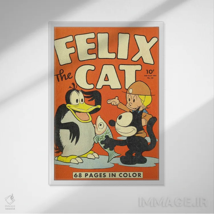 تابلو دکوراتیو فلیکس؛ ماهی و دوستان اثر رادیو دیز - نمای قابدار سفید