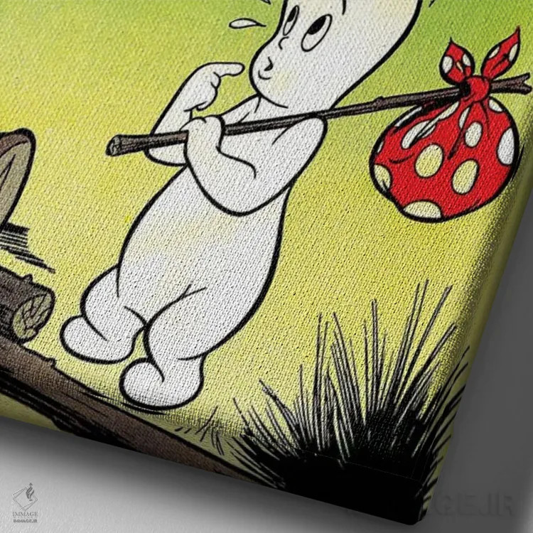 تابلو دکوراتیو روح و مترسک اثر رادیو دیز - نمای نزدیک بافت بوم