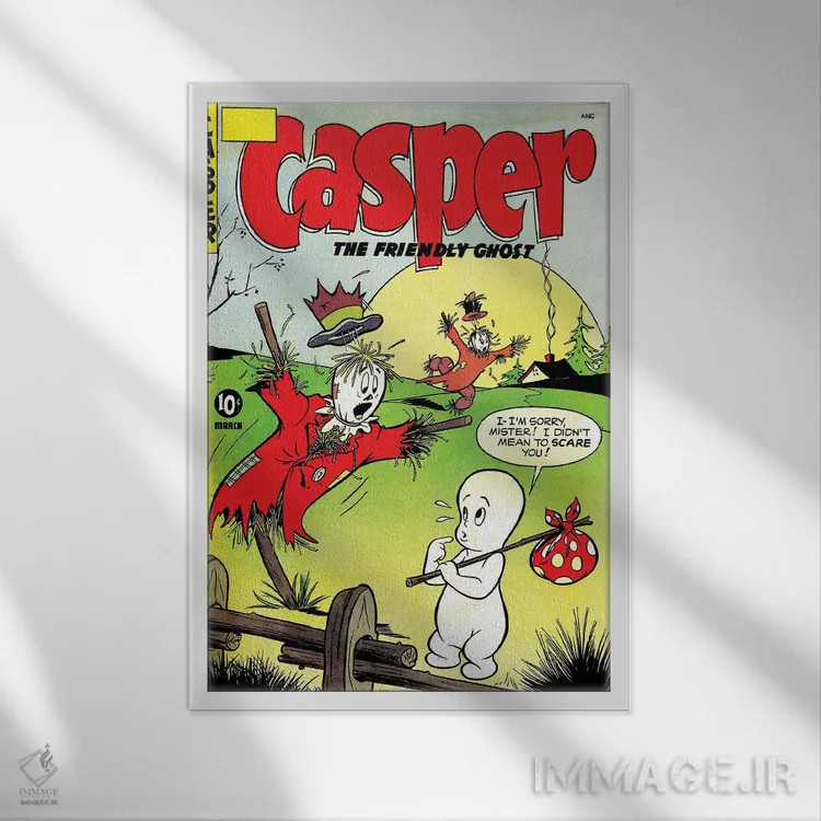 تابلو دکوراتیو روح و مترسک اثر رادیو دیز - نمای قابدار سفید