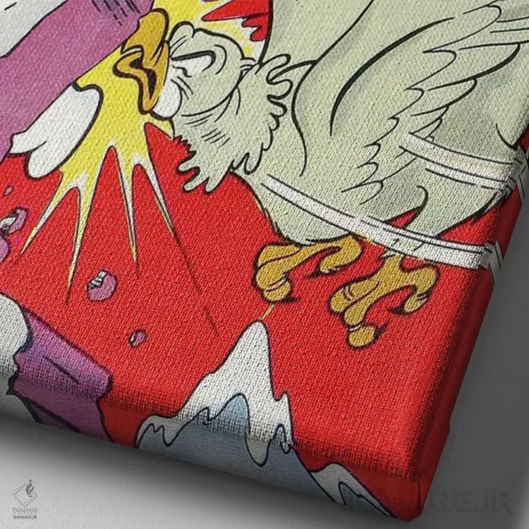 تابلو دکوراتیو روح تحت تعقیب پرنده بزرگ اثر رادیو دیز - نمای نزدیک بافت بوم