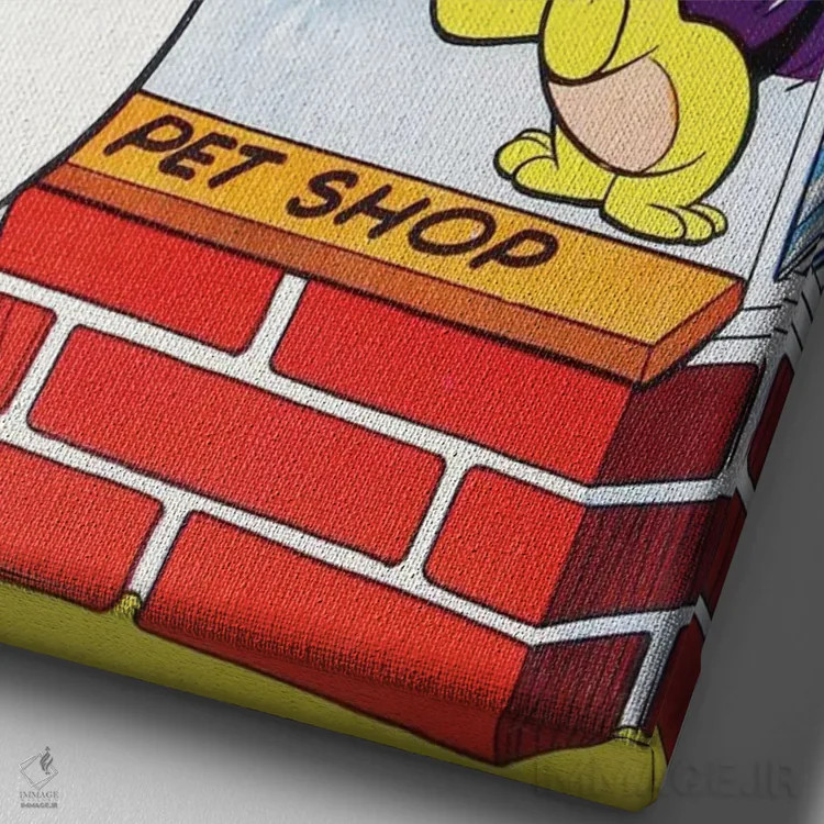 تابلو دکوراتیو روح در مغازه حیوانات خانگی اثر رادیو دیز - نمای نزدیک بافت بوم