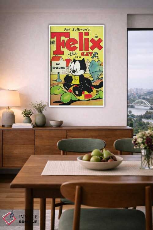 تابلو دکوراتیو فلیکس و لاک پشت؛ منع سرعت غیرمجاز اثر رادیو دیز - D6W