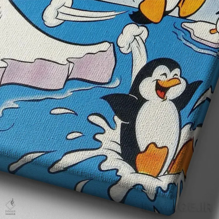 تابلو دکوراتیو روح روی سرسره یخی اثر رادیو دیز - نمای نزدیک بافت بوم