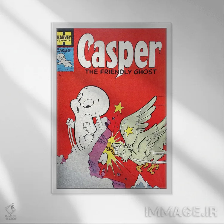 تابلو دکوراتیو روح تحت تعقیب پرنده بزرگ اثر رادیو دیز - نمای قابدار سفید