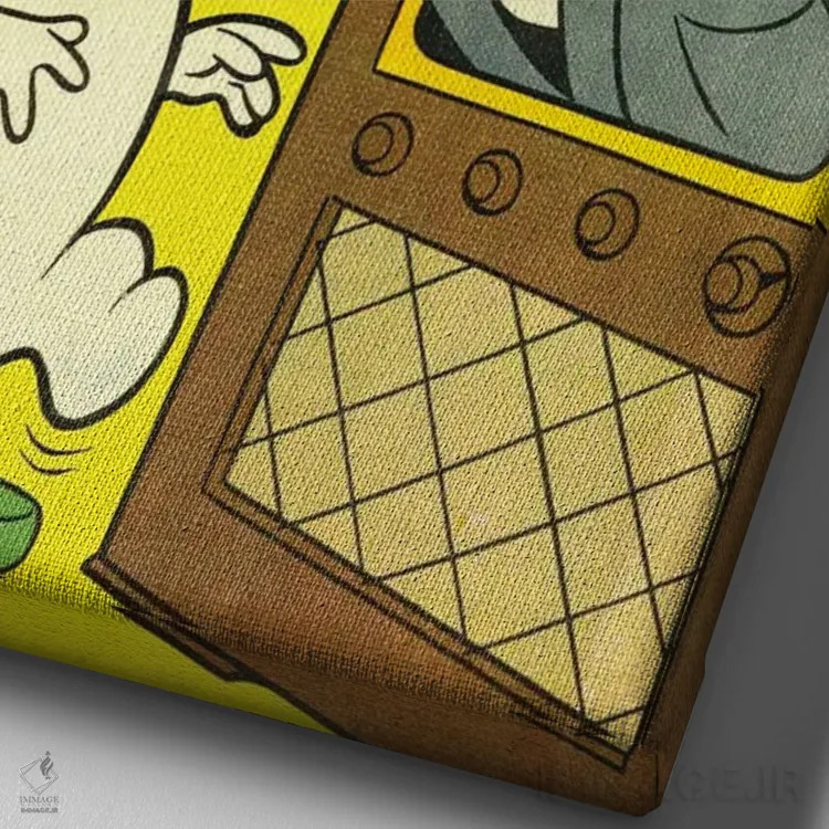 تابلو دکوراتیو روح باعث ترس خرس می شود اثر رادیو دیز - نمای نزدیک بافت بوم