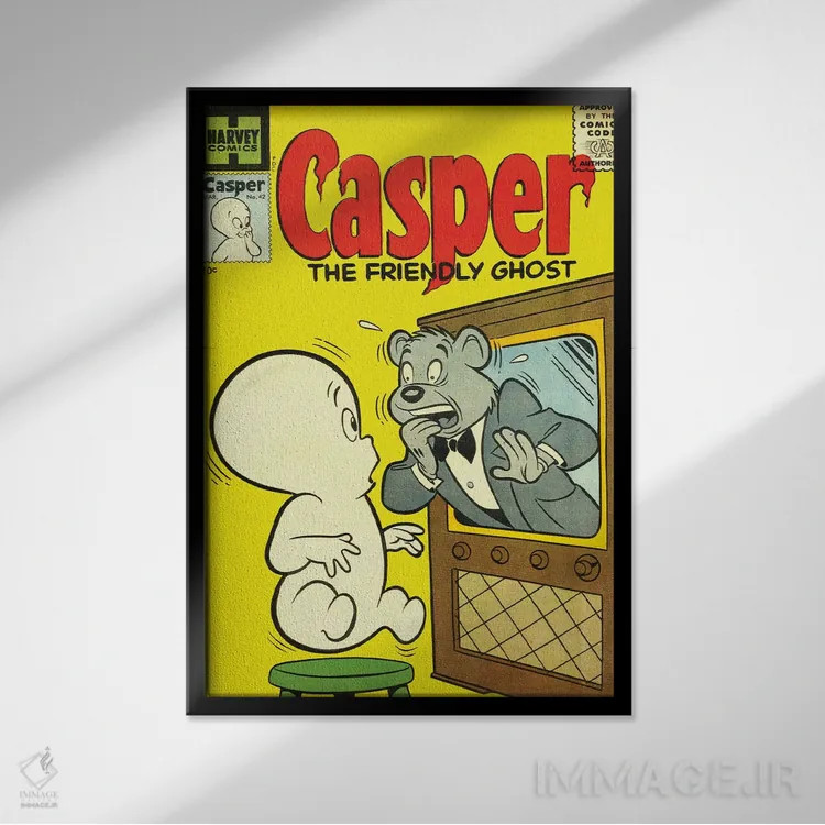 تابلو دکوراتیو روح باعث ترس خرس می شود اثر رادیو دیز - نمای قابدار مشکی