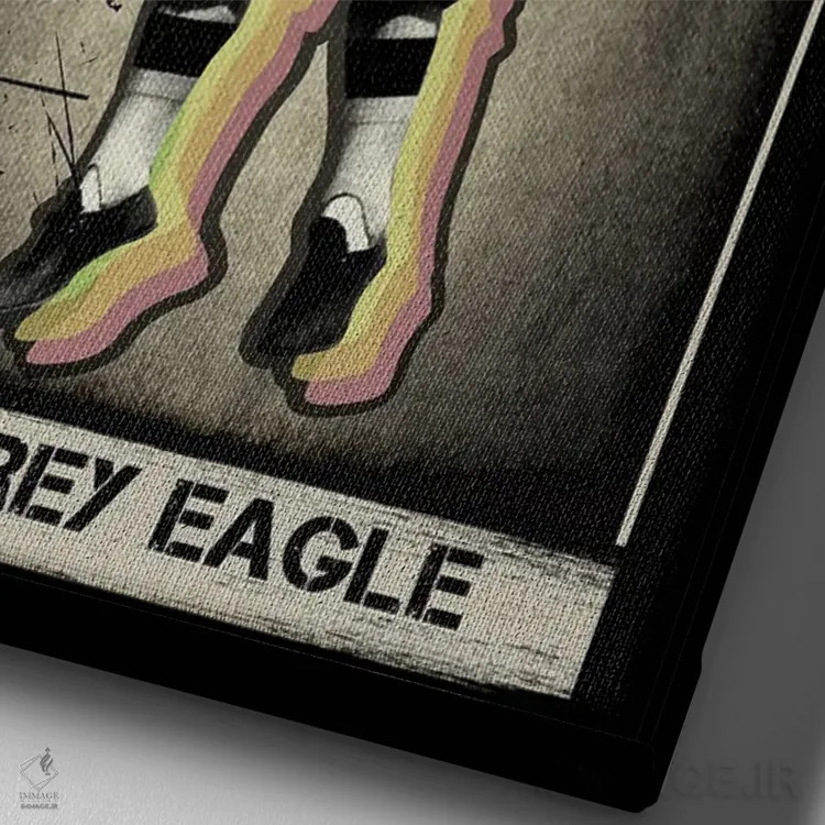 تابلو دکوراتیو عقاب خاکستری اثر رادیو دیز - نمای نزدیک بافت بوم