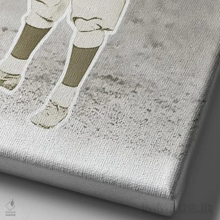 تابلو دکوراتیو گریه ای در بیسبال نیست اثر رادیو دیز - نمای نزدیک بافت بوم