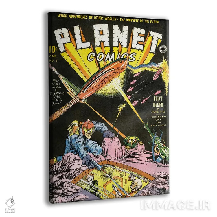 تابلو دکوراتیو سیاره ۳ مارس اثر رادیو دیز - نمای پرسپکتیو محصول