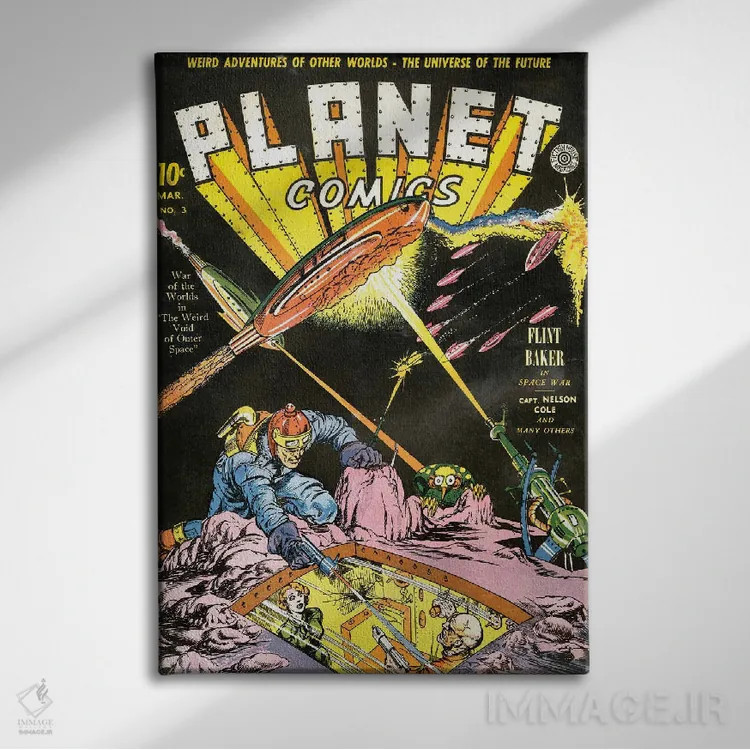 تابلو دکوراتیو سیاره ۳ مارس اثر رادیو دیز - نمای روبهرو روی دیوار