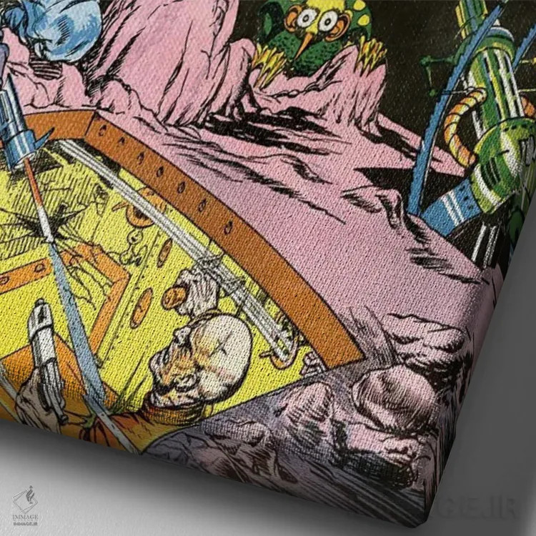 تابلو دکوراتیو سیاره ۳ مارس اثر رادیو دیز - نمای نزدیک بافت بوم