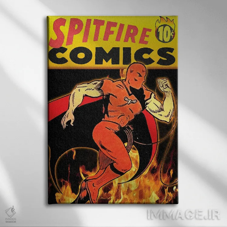 تابلو دکوراتیو کتاب کمیک اسپیت فایر دوم اثر رادیو دیز - نمای روبهرو روی دیوار