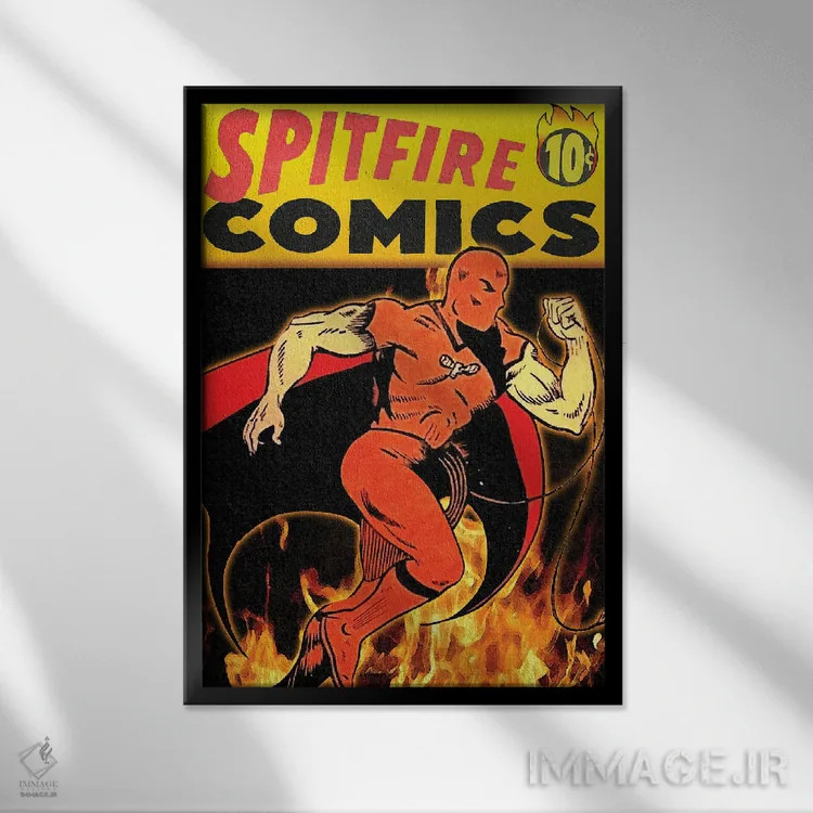 تابلو دکوراتیو کتاب کمیک اسپیت فایر دوم اثر رادیو دیز - نمای قابدار مشکی